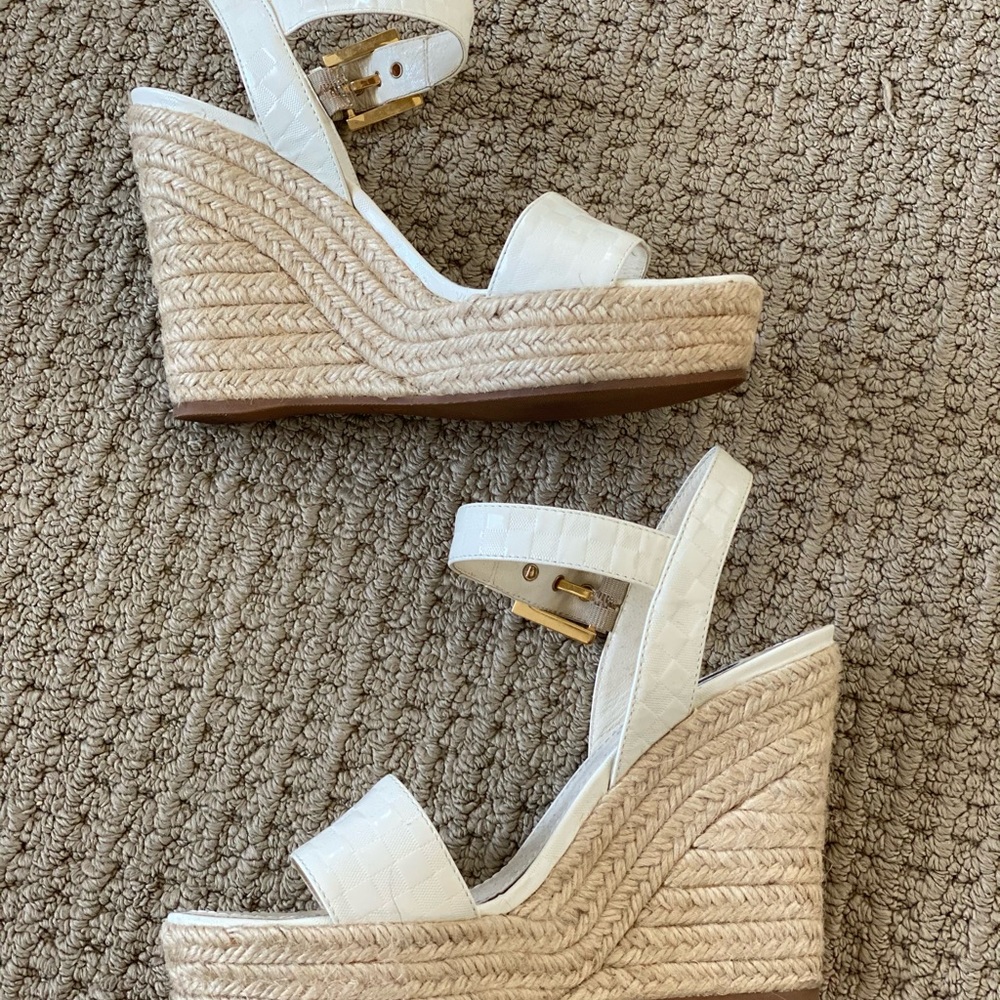Louis Vuitton White Patent Leather Espadrilles - Picture 2 of 8